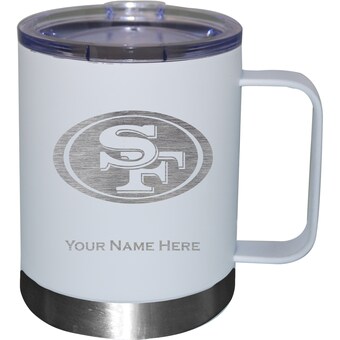 San Francisco 49ers White 12oz. Personalized Stainless Steel Lowball with Handle