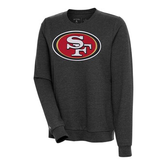 Women's San Francisco 49ers Antigua Heather Black Action Sweatshirt