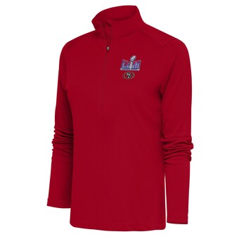 Women's San Francisco 49ers Antigua Scarlet Super Bowl LVIII Tribute Half-Zip Jacket