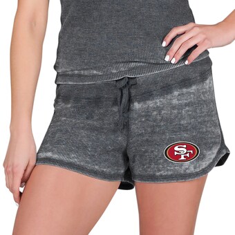 Women's San Francisco 49ers  Concepts Sport Charcoal Resurgence Waffle Knit Shorts