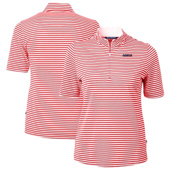 Women's San Francisco 49ers  Cutter & Buck Scarlet  DryTec Virtue Eco Pique Stripe Recycled Polo