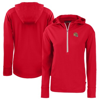 Women's San Francisco 49ers  Cutter & Buck Scarlet Helmet Daybreak Eco Recycled Half-Zip Hoodie