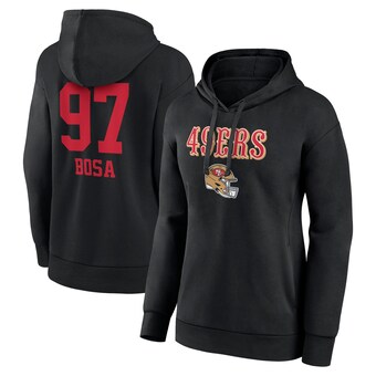 Women's San Francisco 49ers Nick Bosa Fanatics Black Wordmark Player Name & Number Pullover Hoodie