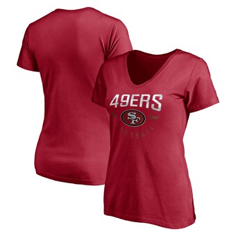 Women's San Francisco 49ers Fanatics Scarlet Live For It V-Neck T-Shirt