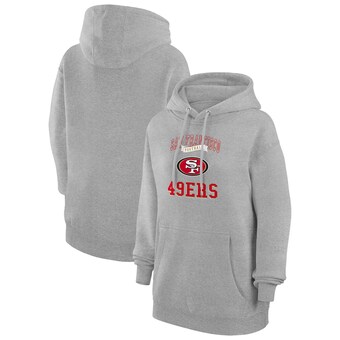 Women's San Francisco 49ers G-III 4Her by Carl Banks Heather Gray Team Logo Graphic Fleece Tri-Blend Pullover Hoodie