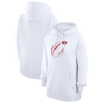 Women's San Francisco 49ers G-III 4Her by Carl Banks White Football Logo Fleece Pullover Hoodie