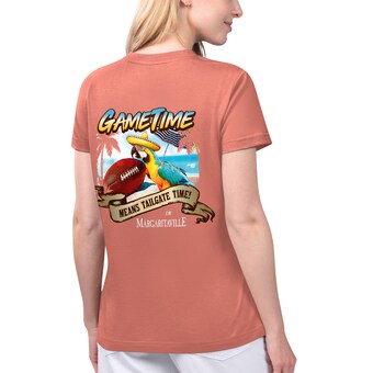 Women's San Francisco 49ers Margaritaville Coral Game Time V-Neck T-Shirt