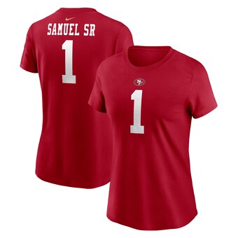 Women's San Francisco 49ers Deebo Samuel Sr Nike Scarlet Player Name & Number T-Shirt