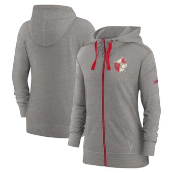 Women's San Francisco 49ers Nike Heather Charcoal Gym Vintage Full-Zip Hoodie