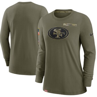 Women's San Francisco 49ers Nike Olive Salute To Service Performance Long Sleeve T-Shirt