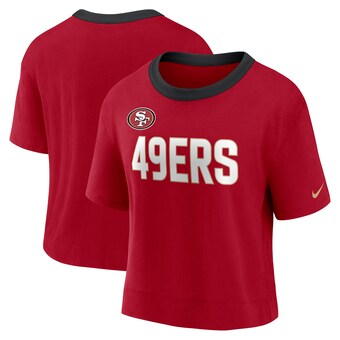 Women's San Francisco 49ers Nike Scarlet High Hip Fashion Cropped Top