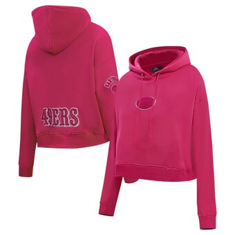 Women's San Francisco 49ers Pro Standard Pink Triple Pink Cropped Fleece Pullover Hoodie