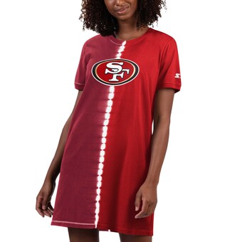 Women's San Francisco 49ers Starter Scarlet Ace Tie-Dye T-Shirt Dress