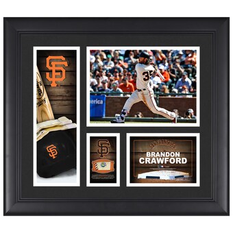 San Francisco Giants Brandon Crawford Fanatics Authentic Framed 15" x 17" Player Collage with a Piece of Game-Used Ball