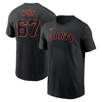 Men's San Francisco Giants Keaton Winn Nike Black Fuse Name & Number T-Shirt