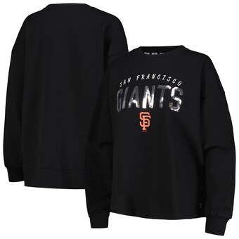 Women's San Francisco Giants DKNY Sport Black Penelope Pullover Sweatshirt