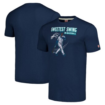 Men's Seattle Mariners Ken Griffey Jr. Homage Navy Illustration Tri-Blend T-Shirt