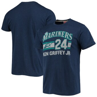 Men's Seattle Mariners Ken Griffey Jr. Homage Navy Remix Jersey Tri-Blend T-Shirt