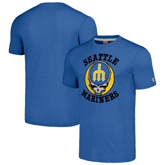 Men's Seattle Mariners Homage Royal Grateful Dead Tri-Blend T-Shirt