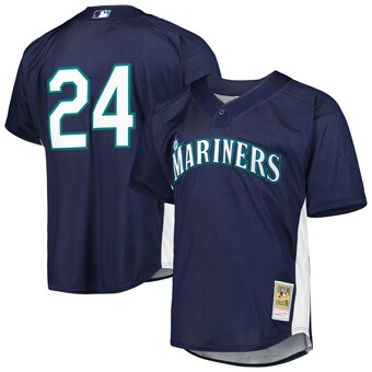 Men's Seattle Mariners Ken Griffey Jr. Mitchell & Ness Navy Cooperstown Collection Mesh Batting Practice Jersey