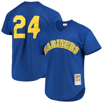 Men's Seattle Mariners Ken Griffey Jr. Mitchell & Ness Royal Cooperstown Mesh Batting Practice Jersey