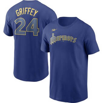 Men's Seattle Mariners Ken Griffey Jr. Nike Royal Cooperstown Collection Name & Number T-Shirt