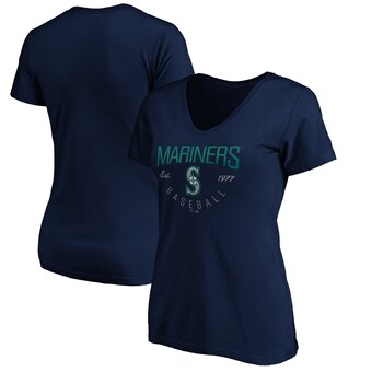 Women's Seattle Mariners Fanatics Navy Core Live For It V-Neck T-Shirt