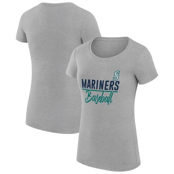 Women's Seattle Mariners  G-III 4Her by Carl Banks Heather Gray Team Graphic Fitted T-Shirt