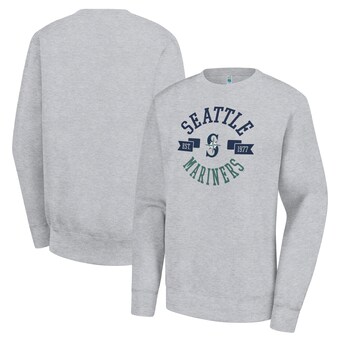 Women's Seattle Mariners G-III 4Her by Carl Banks Heather Gray Team Logo Fleece Pullover Sweatshirt