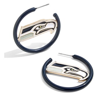 Seattle Seahawks BaubleBar Enamel Hoop Earrings