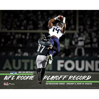 Unsigned Seattle Seahawks DK Metcalf Fanatics Authentic NFL Playoff Record Rookie Receiving Yards Photograph