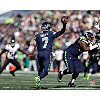 Unsigned Seattle Seahawks Geno Smith Fanatics Authentic Making a Pocket Pass Photograph