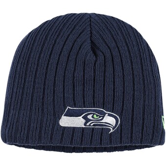 Infant Seattle Seahawks New Era College Navy Mini Fan Beanie