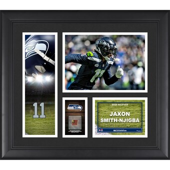 Jaxon Smith-Njigba Seattle Seahawks Fanatics Authentic Framed 15" x 17" Player Collage with a Piece of Game-Used Ball
