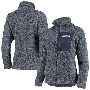 Juniors Seattle Seahawks College Navy Intercepting Teddy Full-Zip Jacket