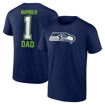 Men's Seattle Seahawks College Navy Father's Day #1 Dad T-Shirt