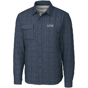 Men's Seattle Seahawks Cutter & Buck Charcoal Big & Tall Rainier Shirt Jacket