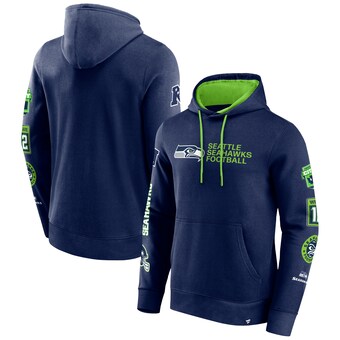 Men's Seattle Seahawks Fanatics College Navy Extra Innings Pullover Hoodie