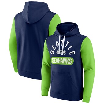 Men's Seattle Seahawks Fanatics College Navy Extra Point Pullover Hoodie