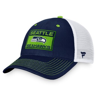 Men's Seattle Seahawks Fanatics College Navy/White Fundamentals Trucker Adjustable Hat