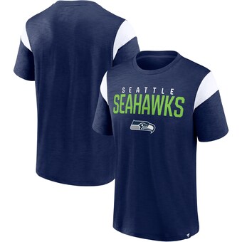 Men's Seattle Seahawks Fanatics College Navy/White Home Stretch Team T-Shirt