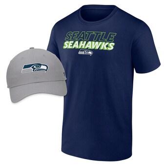 Men's Seattle Seahawks Fanatics Take Action T-Shirt & Adjustable Hat Combo Pack