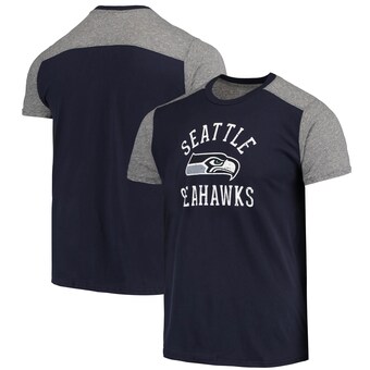 Men's Seattle Seahawks Majestic Threads College Navy/Gray Field Goal Slub T-Shirt