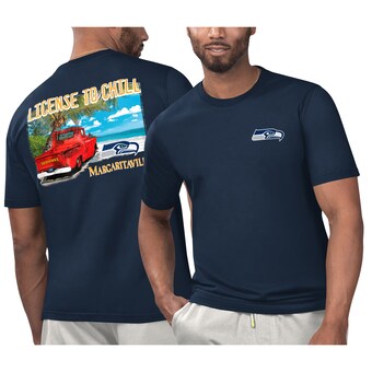 Men's Seattle Seahawks Margaritaville College Navy Licensed to Chill T-Shirt