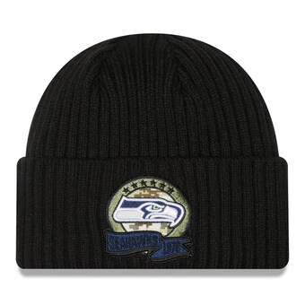 Men's Seattle Seahawks New Era Black 2022 Salute To Service Knit Hat 