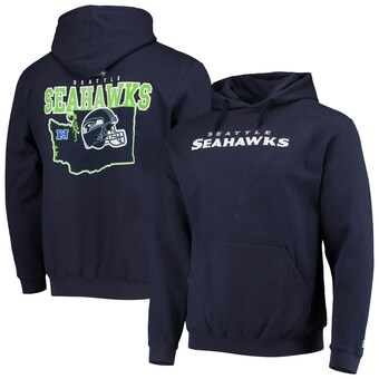 Men's Seattle Seahawks New Era College Navy Local Pack Pullover Hoodie