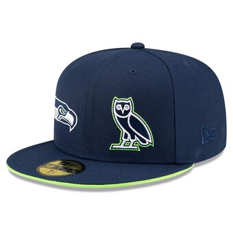 Men's Seattle Seahawks New Era College Navy OVO x NFL 59FIFTY Fitted Hat