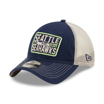 Men's Seattle Seahawks New Era College Navy/Natural  Devoted Trucker 9TWENTY Snapback Hat