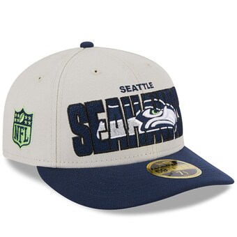 Men's Seattle Seahawks New Era Stone/College Navy 2023 NFL Draft Low Profile 59FIFTY Fitted Hat