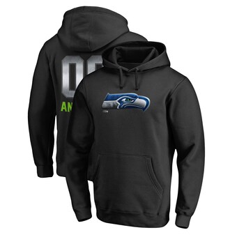 Men's Seattle Seahawks NFL Pro Line Black Personalized Midnight Mascot Pullover Hoodie
